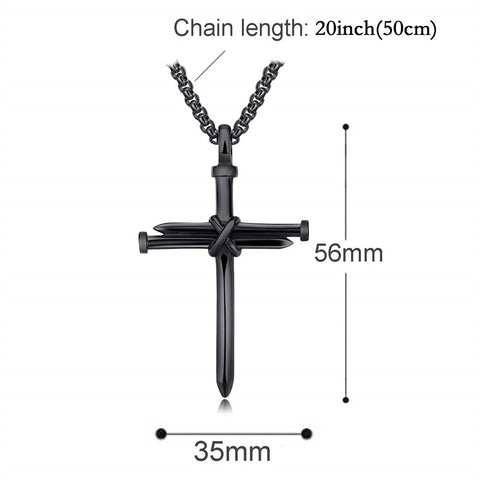 Stainless Steel Cross Pendant Necklace for Men