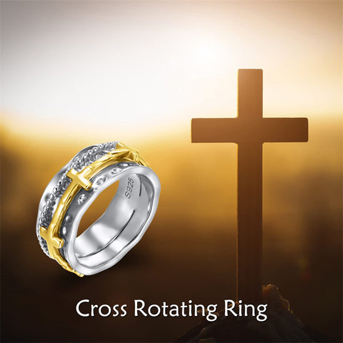 Sterling Silver Cross Spinner Ring