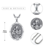 925 Sterling Silver Patron Saint Medals | Amulet Necklace Protection Jewelry for Men with 2.5mm 22"+2" Chain
