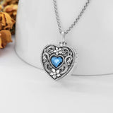 Sterling Silver Crystal Flower  Locket  Urn Necklace for Ashes