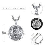 925 Sterling Silver Patron Saint Medals Saint Christopher Amulet Saint Michael Necklace Protection Jewelry for Men