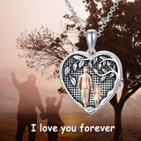 Sterling Silver Father Daughter Locket Pendant Custom Personalized Photo Necklace