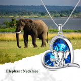 Sterling Silver Crystal Elephant Pendant Necklace