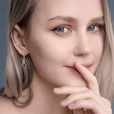 Dangle Drop Infinity Earrings 925 Sterling Silver Leverback Birstone Earrings 18K White Gold Jewelry for Women Girls