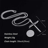 Stainless Steel Cross Pendant Necklace for Men