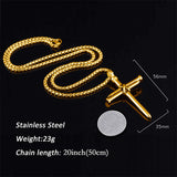 Stainless Steel Cross Pendant Necklace for Men