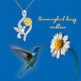 Sterling Silver Hummingbird Pendant Necklace for Women Girls