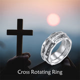 Sterling Silver Cross Spinner Ring