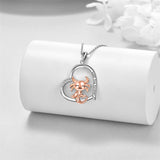 Heart Animal Necklace Sterling Silver Axolotl Pendant Necklace Heart Axolotl Jewelry for Women Girls Christmas Gifts