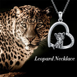 Sterling Silver Leopard  Pendant Necklace