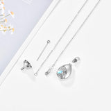 Urn Necklace for Ashes 925 Sterling Silver Moonstone Cremation Keepsake Pendant Memorial Jewellery for Women Men Human Pet