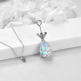 Moonstone Urn Necklace For Ashes Sterling Silver Cremation Jewelry Memorial Keepsake Jewelry Gift For Women