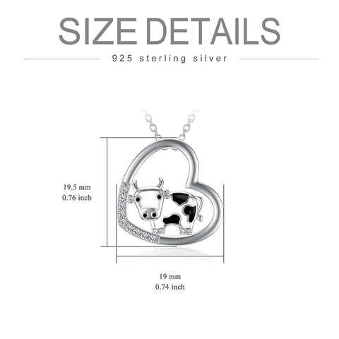 Sterling Silver Cow Pendant Necklace