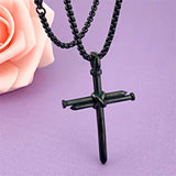 Stainless Steel Cross Pendant Necklace for Men