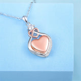 925 Sterling Silver Cremation Jewelry CZ Teardrop Urn Necklace for Ashes Heart Pendants Ashes Keepsake Jewelry