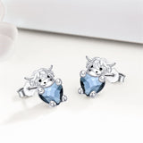 Sterling Silver Highland Cow Stud  Earrings