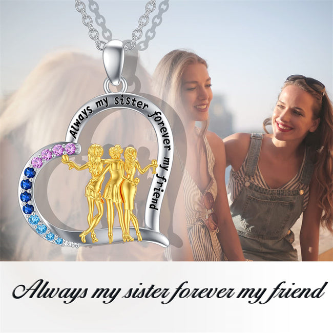 Buy 925 Sterling Silver Always My Sister Forever My Friend Animal Sea  Otters Heart Pendant Necklace for Women Teen Girls Birthday Gifts Jewelry  Online at Lowest Price Ever in India | Check