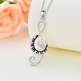 Sterling Silver Piano Music Note Dancer Pendant Necklace