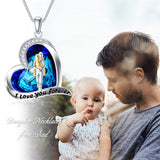 Father Daughter Necklace Crystal Heart Pendent Necklace Birthday Christmas Jewelry Gifts From Dad for Girls Daughter