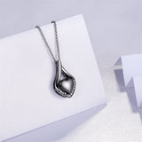 Sterling Silver Heart Shape TearDangle Urn Necklace for Ashes