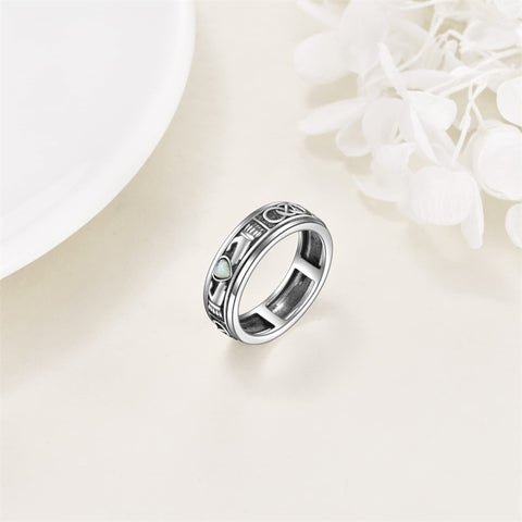 Sterling Silver Claddagh Moon And Star Anxiety Spinner Ring