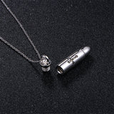 S925 Sterling Silver Urn Necklace Memorial Ashes Keepsake Exquisite Cremation Simple Bar Bullet Cross Pendant Jewelry