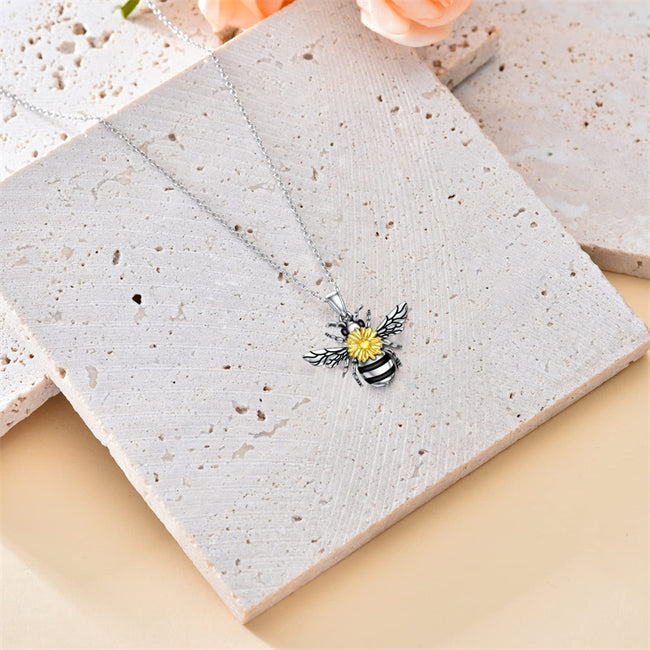 Honey Bumble Bee Necklace & Earrings Set Bee 925 Sterling Silver Girl  Jewelry | eBay