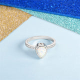 Sterling Silver Teardrop CZ Urn Rings for Ashes