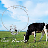 Cow Gifts Sterling Silver Cow Lover Gifts Cow Mom Gifts Cow Themed Gifts Cow Bracelet for Women Girl