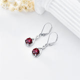 Dangle Drop Infinity Earrings 925 Sterling Silver Leverback Birstone Earrings 18K White Gold Jewelry for Women Girls