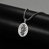 925 Sterling Silver Patron Saint Medals | Amulet Necklace Protection Jewelry for Men with 2.5mm 22"+2" Chain