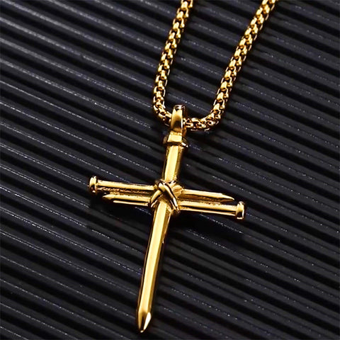 Stainless Steel Cross Pendant Necklace for Men