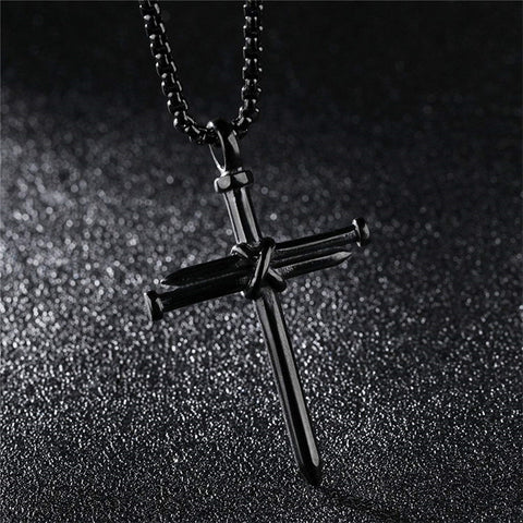 Stainless Steel Cross Pendant Necklace for Men