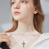 Sterling Silver St. Benedict Crucifix Pendant  Necklace