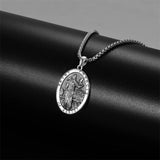 925 Sterling Silver Patron Saint Medals | Amulet Necklace Protection Jewelry for Men with 2.5mm 22"+2" Chain