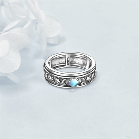 Sterling Silver Claddagh Moon And Star Anxiety Spinner Ring