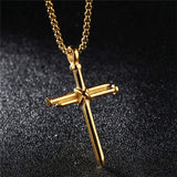 Stainless Steel Cross Pendant Necklace for Men