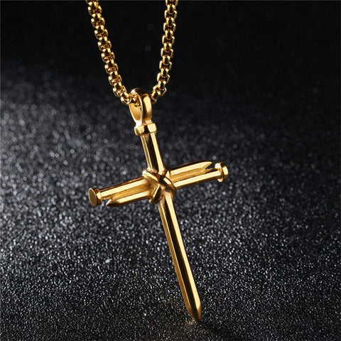 Stainless Steel Cross Pendant Necklace for Men