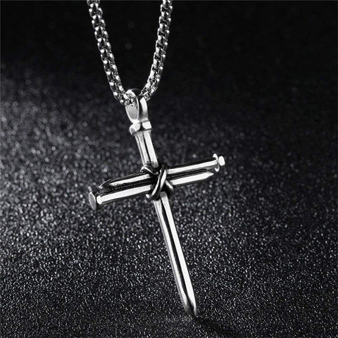 Stainless Steel Cross Pendant Necklace for Men