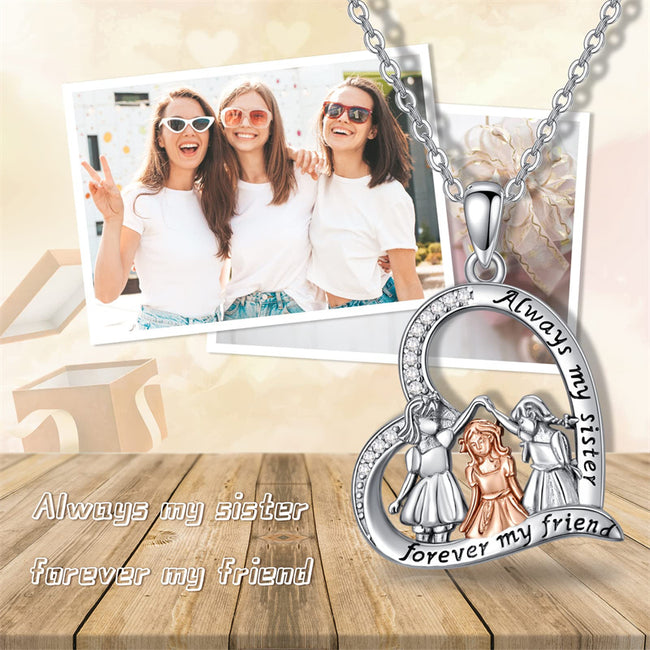 Sisters Birthday Gifts From Sisters Silver Tree Of Life 2 Sisters Necklace  With Crystal Sister Jewelry Gifts | Fruugo NO