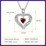 Sterling Silver Personalized Birthstone & Name Heart Shaped Pendant Necklace