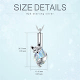 Crystal Urn Necklace For Ashes Sterling Silver Fox Cremation Necklace Heart Teardrop Urn Holder Necklaces For Women Memorial Jewelry