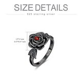 Sterling Silver CZ Rose Flower Cremation Urn Ring Ashes