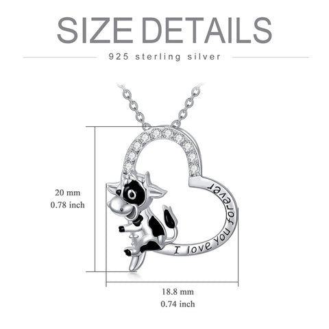 Sterling Silver Cow Pendant Necklace