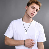 Stainless Steel Cross Pendant Necklace for Men