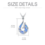 Sterling Silver Opal Wave Pendant Necklace