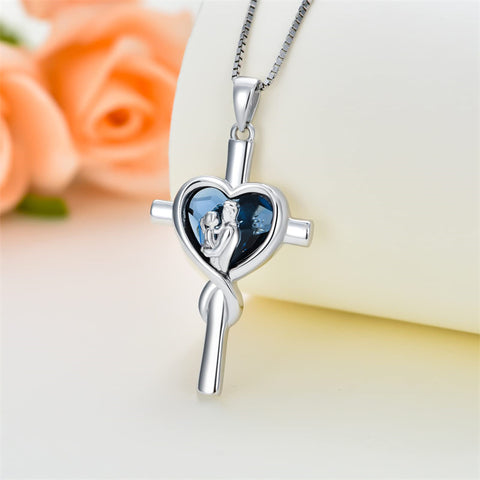 Sterling Silver Father Daughter Heart Pendant Necklace from Dad Gift for Daughter