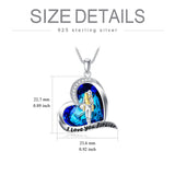 Sterling Silver Father Daughter Necklace Crystal Heart Pendent Necklace