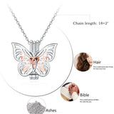 Sterling Silver Butterfly Urn Necklace for Ashes