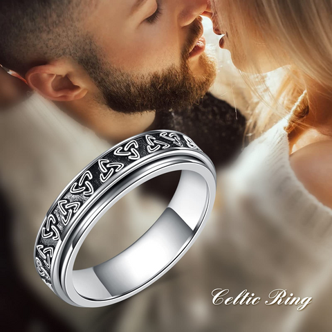 Sterling Silver Celtic Knot Spinner Ring